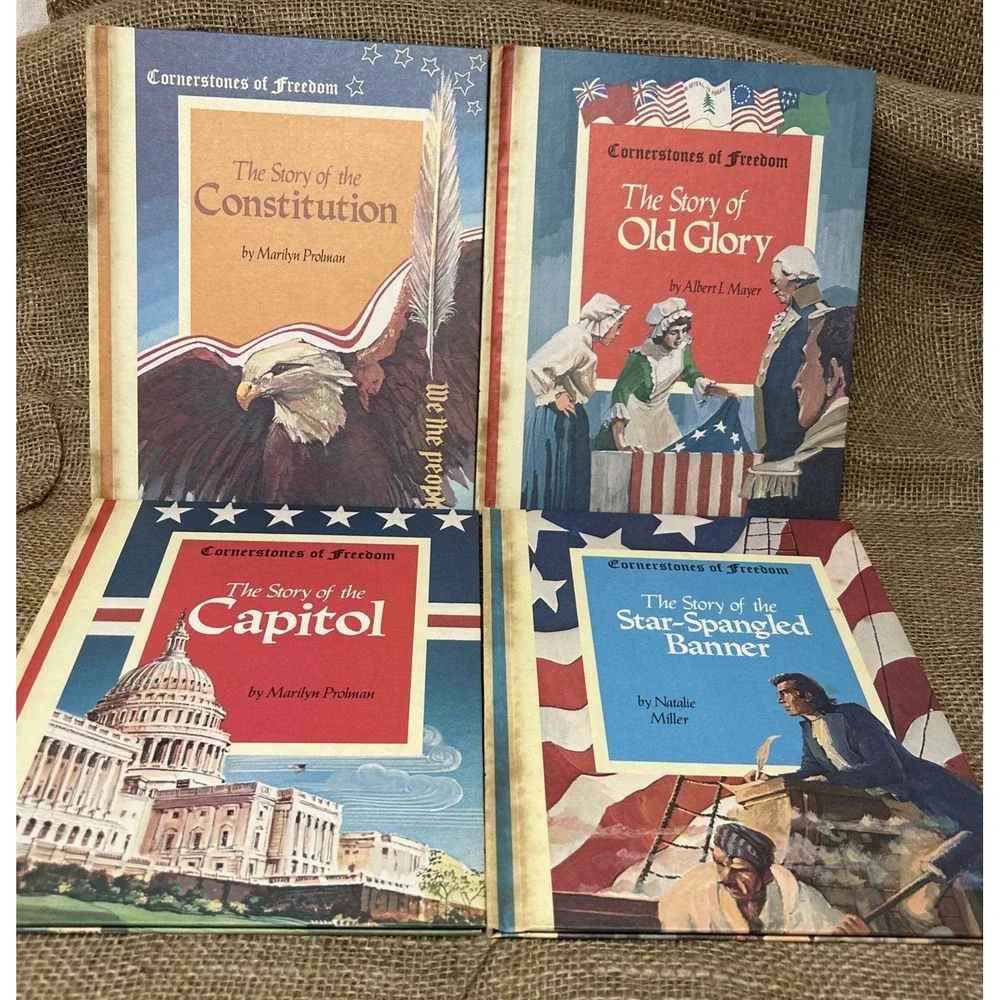 Vintage Childrens Press History Cornerstones of Freedom 4 Books Hardcover 60 70s